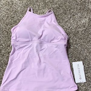 Athleta high neck tie back tankini top